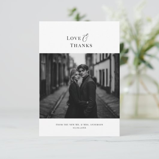 Liefde en Bedankt | Moderne minimalistische bruilo (Staand voorkant)