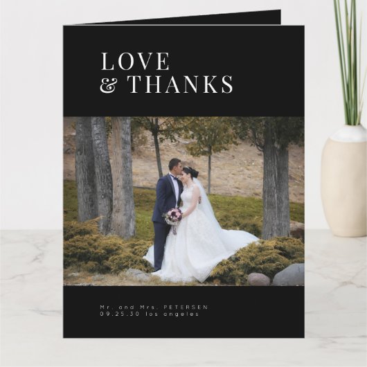 Liefde en bedankt moderne, minimalistische fotobru (Voorkant)