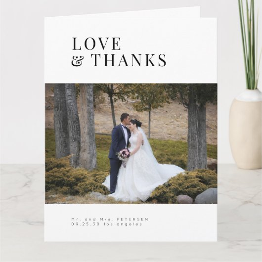 Liefde en bedankt moderne, minimalistische fotobru (Voorkant)