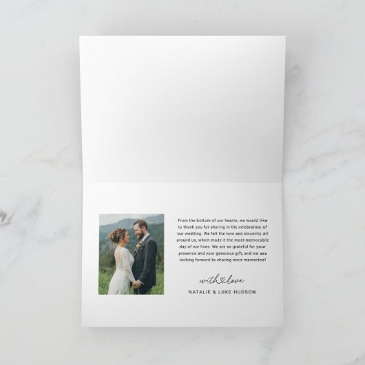 Liefde en Bedankt Moderne persoonlijke bruiloft fo (Binnen)