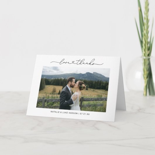 Liefde en Bedankt Moderne persoonlijke bruiloft fo (Voorkant)