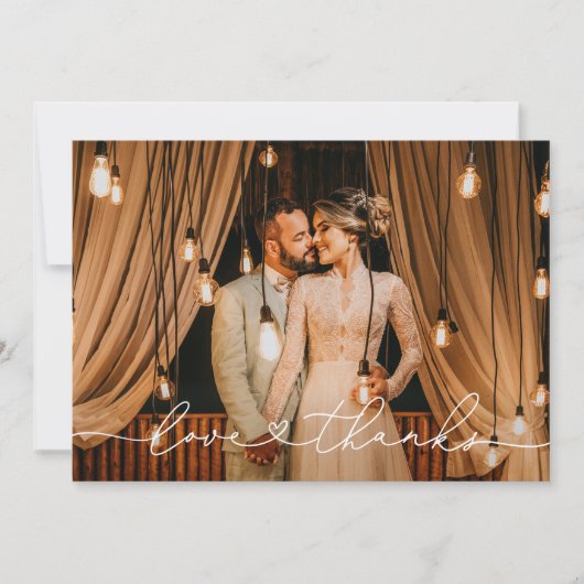 Liefde en Bedankt Moderne persoonlijke bruiloft fo (Voorkant)
