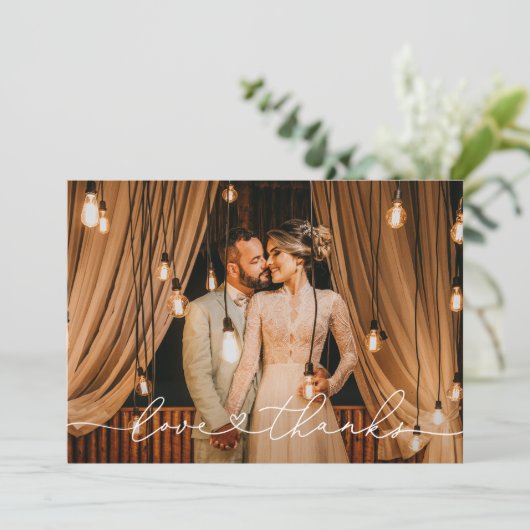 Liefde en Bedankt Moderne persoonlijke bruiloft fo (Staand voorkant)