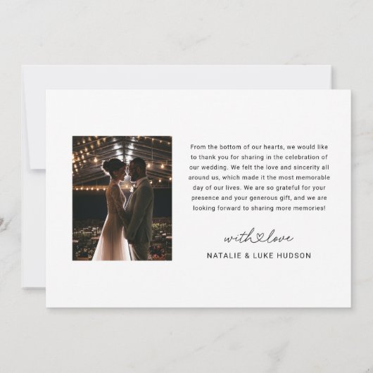 Liefde en Bedankt Moderne persoonlijke bruiloft fo (Achterkant)