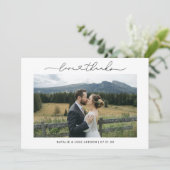 Liefde en Bedankt Moderne persoonlijke bruiloft fo (Staand voorkant)