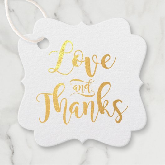 Liefde en Bedankt Moderne trouwfoto Bedankjes Labels (Voorkant)