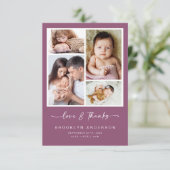 Liefde en Bedankt | Moderne vier nieuwe baby met f (Staand voorkant)