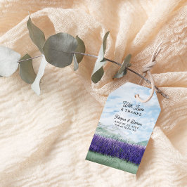 Liefde en Bedankt Mountain Lavender Landscape Cadeaulabel