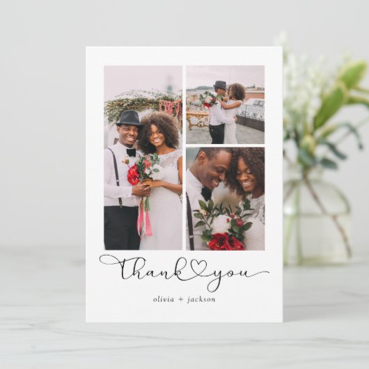 Liefde en Bedankt Multi Photo Wedding (Staand voorkant)