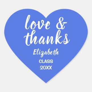 Liefde en Bedankt Navy Blue Afstuderen Sticker