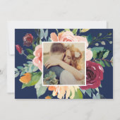 Liefde en Bedankt Navy Burgundy Floral Wedding Fot (Achterkant)