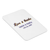 Liefde en bedankt paarse oranje paar naam datum magneet (Rechterzijde)