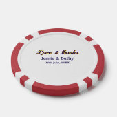 Liefde en bedankt paarse oranje paar naam datum poker chips (Enkel)