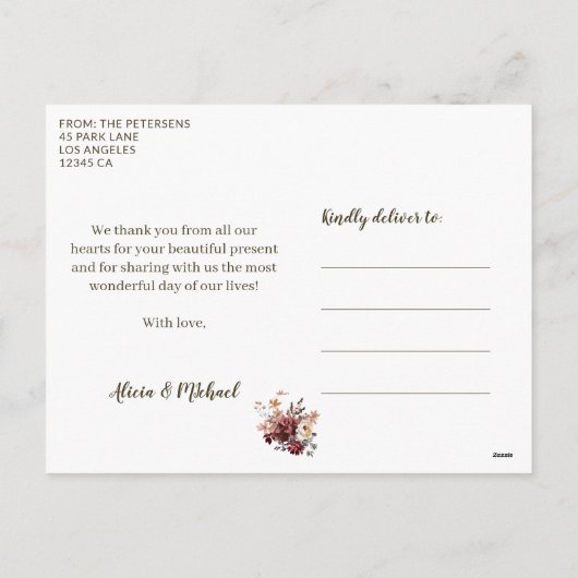 Liefde en bedankt pasgetrouwden Kerst feestdagen f (Achterkant)