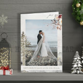 Liefde en bedankt pasgetrouwden Kerst feestdagen f Kaart