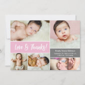Liefde en Bedankt Pink Custom Foto's Baby shower (Voorkant)