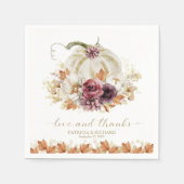 Liefde en Bedankt Pompoen Bloemen Huwelijk Servet (Voorkant)