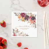 Liefde en Bedankt Pompoen Bourgondië Bloemen bruil Servet (Insitu)