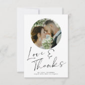 Liefde en bedankt printable 2 foto bruiloft kaart (Voorkant)