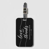 Liefde en Bedankt Reizen thema Bruiloft gunst Bagagelabel (Voorkant (verticaal))