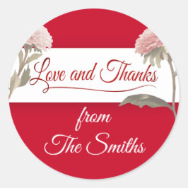 Liefde en Bedankt Ronde Sticker