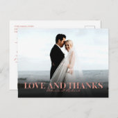 Liefde en Bedankt Roos Gold Wedding Bedankt Foto Briefkaart (Voorkant / Achterkant)