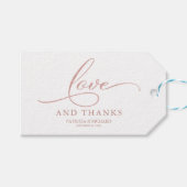 Liefde en Bedankt Roos Gouden Folie Bruiloft Favor Cadeaulabel (Voorkant (Horizontaal))