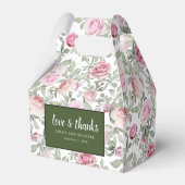 Liefde en Bedankt Roos Roze Waterverf Bloemen Bedankdoosjes (Achterkant)