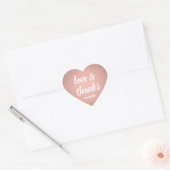 Liefde en Bedankt Roze Rose Gold Faux Folie Hartel Hart Sticker (Envelop)