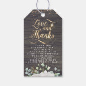 Liefde en Bedankt Rustic Floral Pumpkin Fall Weddi Cadeaulabel (Voorkant)