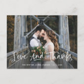 Liefde en Bedankt | Rustic Foto bruiloft Hartelijk Briefkaart (Voorkant)