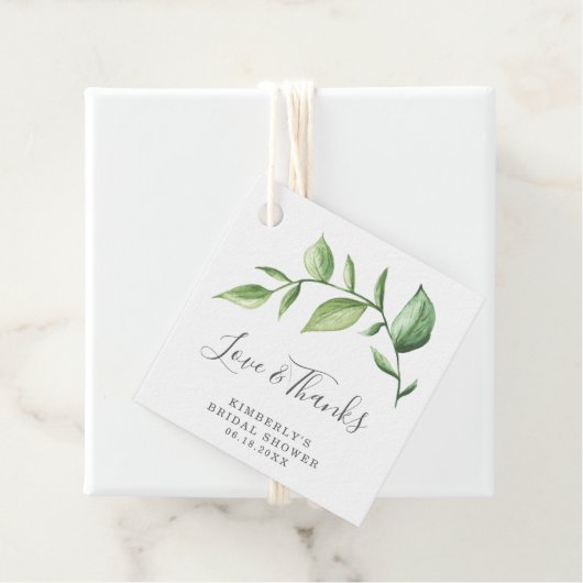 Liefde en Bedankt Rustic Greenery Vrijgezellenfees Bedankjes Labels (In situ)