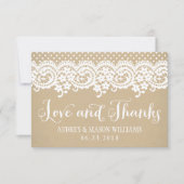 Liefde en Bedankt Rustic Kraft en Lace Wedding (Voorkant)