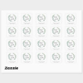 Liefde en Bedankt Rustic Wreath Baby shower Favor Vierkante Sticker (Vel)