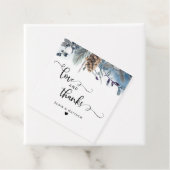 Liefde en Bedankt, Rustiek Dusty Blue Floral Bedankjes Labels (In situ)