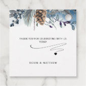 Liefde en Bedankt, Rustiek Dusty Blue Floral Bedankjes Labels (Achterkant)