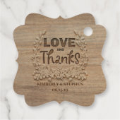 Liefde en Bedankt Rustiek Hout Bedankjes Labels (Achterkant)