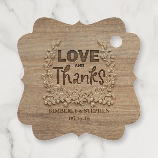 Liefde en Bedankt Rustiek Hout Bedankjes Labels (Achterkant)