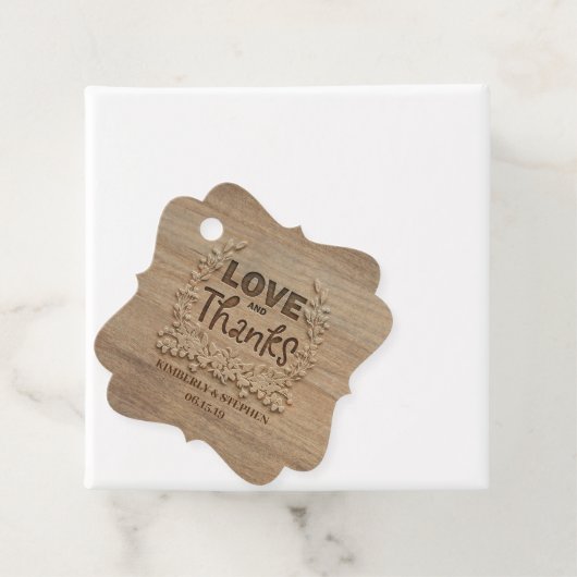 Liefde en Bedankt Rustiek Hout Bedankjes Labels (In situ)