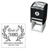 Liefde en Bedankt Rustieke Krans Zelfinkt Stempel (In situ)