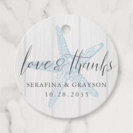 Liefde en Bedankt Rustige strand Starfish Bedankjes Labels