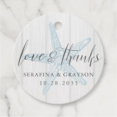 Liefde en Bedankt Rustige strand Starfish Bedankjes Labels (Voorkant)