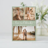 Liefde en Bedankt Sage Green Wedding Hartelijk dan (Staand voorkant)