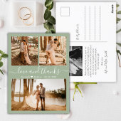 Liefde en Bedankt Sage Green Wedding Hartelijk dan Briefkaart