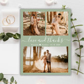 Liefde en Bedankt Sage Green Wedding Hartelijk dan Briefkaart