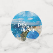 liefde en bedankt Santorini tafel confetti feest (Kleine voorkant)