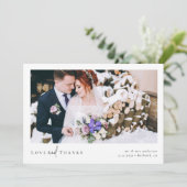 Liefde en Bedankt Script 2 Foto Bruiloft Kaart (Staand voorkant)