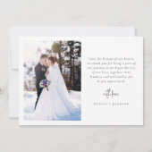 Liefde en Bedankt Script 2 Foto Bruiloft Kaart (Achterkant)