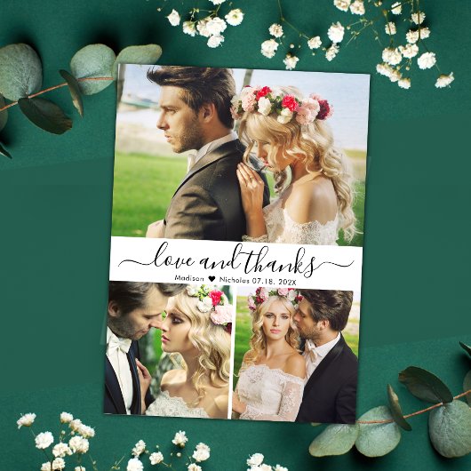 Liefde en Bedankt Script 3 Fotocollage Bruiloft