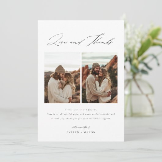 Liefde en Bedankt Script 6 Fotocollage Wedding (Staand voorkant)